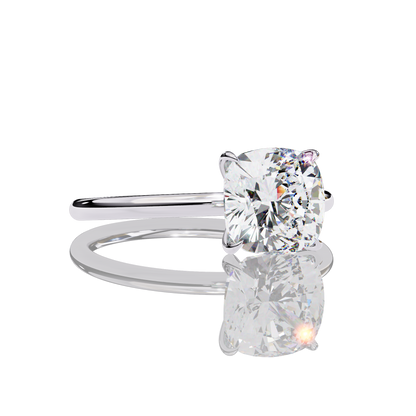 2.65 Carat Cushion Cut LAB Diamond Solitaire Engagement Ring White Gold