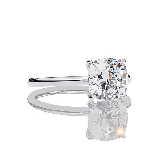 2.65 Carat Cushion Cut LAB Diamond Solitaire Engagement Ring White Gold