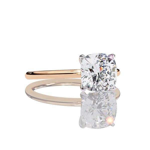2.65 Carat Cushion Cut LAB Diamond Solitaire Engagement Ring ROSE GOLD