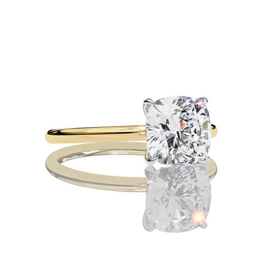 2.65 Carat Cushion Cut LAB Diamond Solitaire Engagement Ring ROSE  GOLD