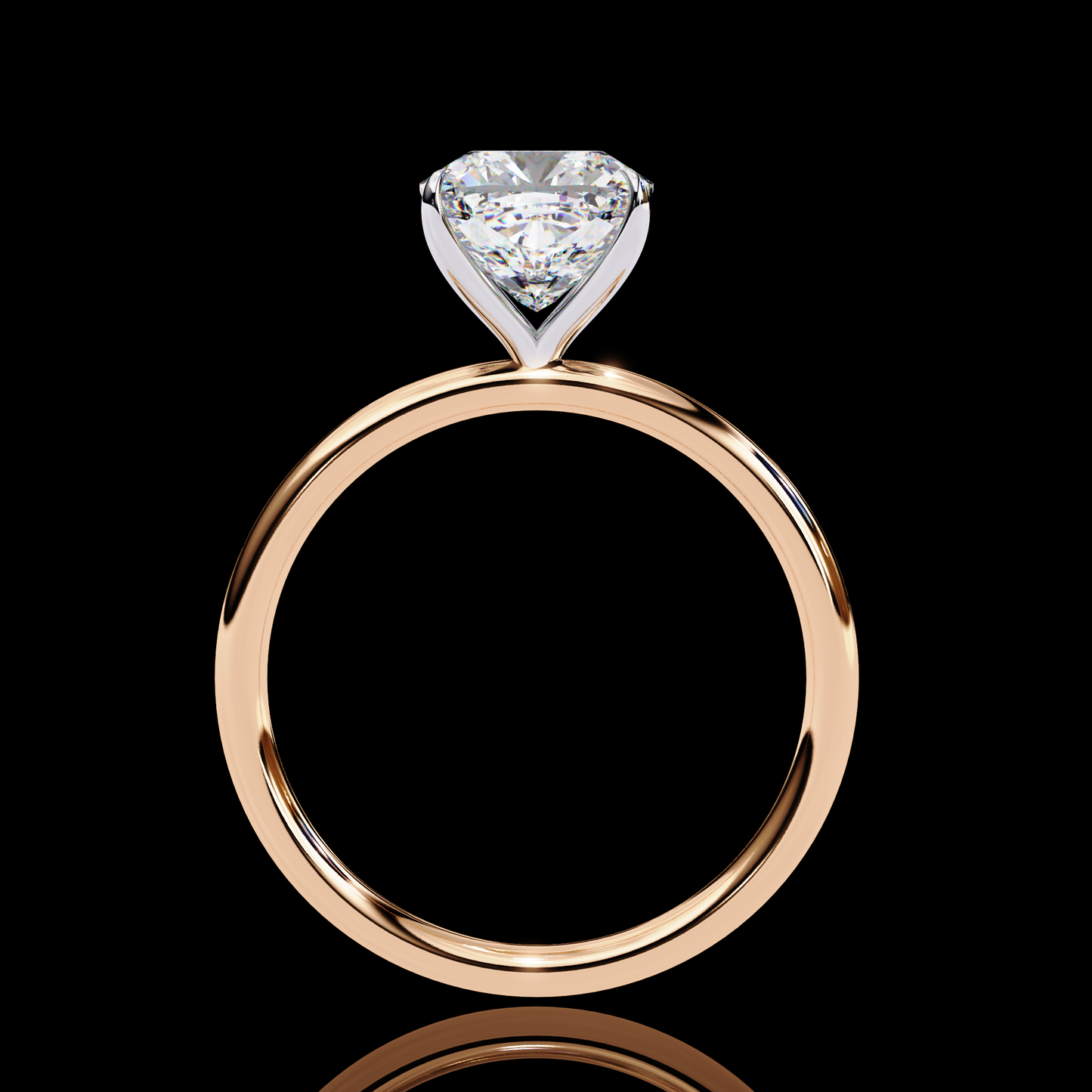 2.65 Carat Cushion Cut LAB Diamond Solitaire Engagement Ring ROSE GOLD