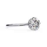 Secret Halo Round Cut Lab Diamond Solitaire Engagement Ring White Gold