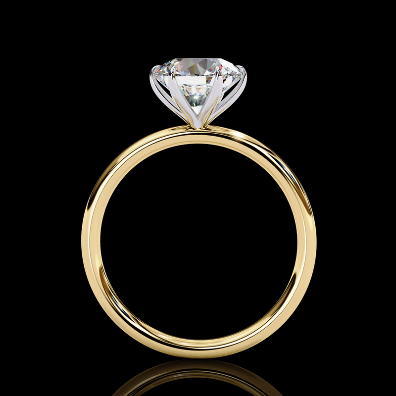 1.57 Carat Round Cut LAB Diamond Solitaire Engagement Ring GOLD