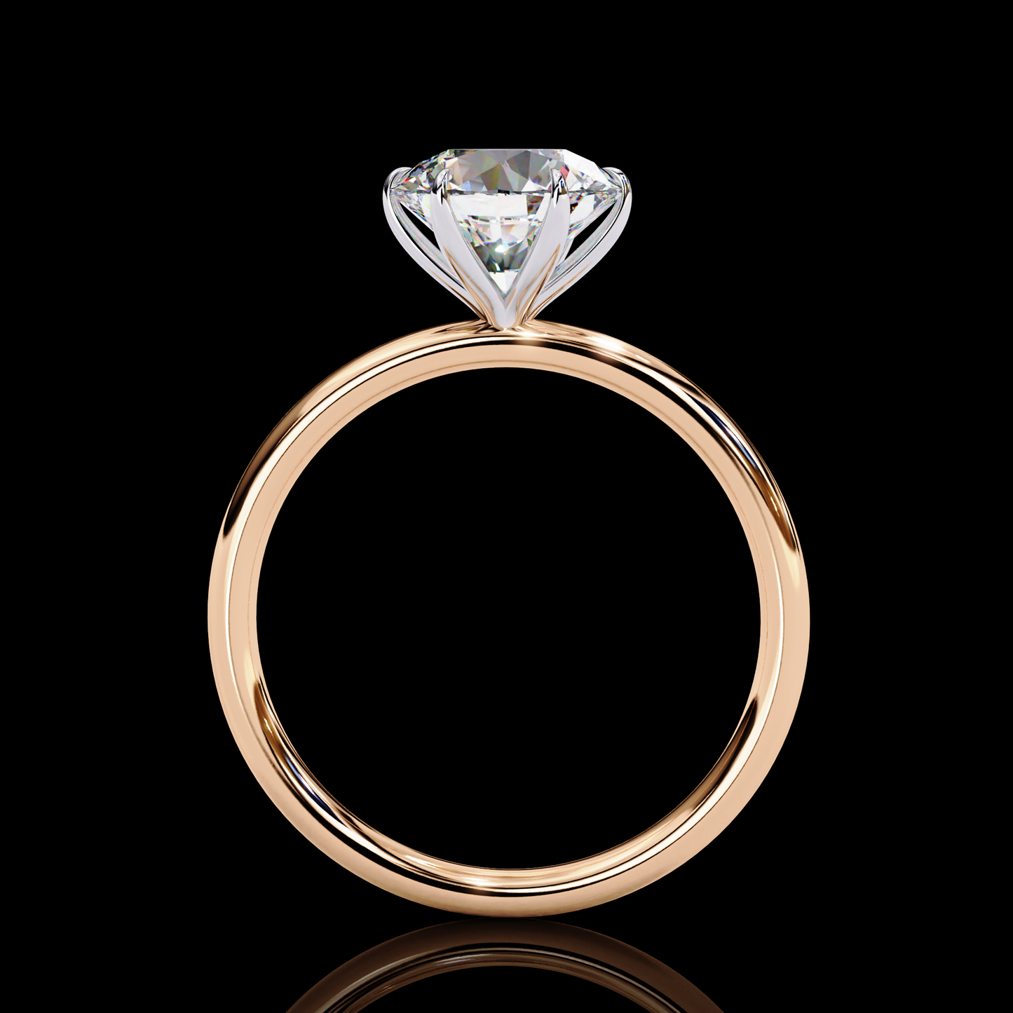 1.57 Carat Round Cut LAB Diamond Solitaire Engagement Ring ROSE GOLD