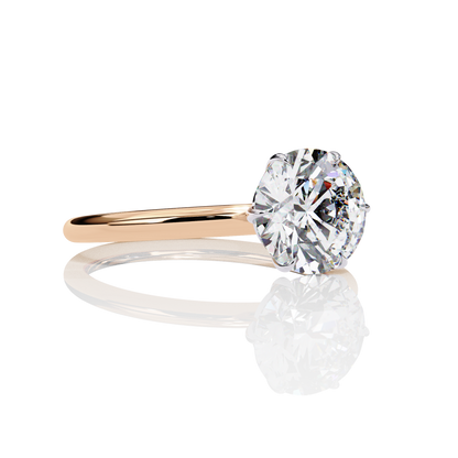 1.57 Carat Round Cut LAB Diamond Solitaire Engagement Ring ROSE GOLD