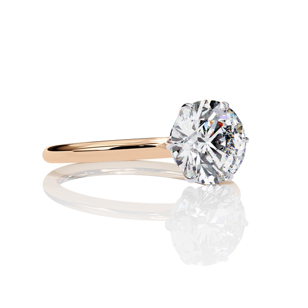 1.57 Carat Round Cut LAB Diamond Solitaire Engagement Ring ROSE GOLD