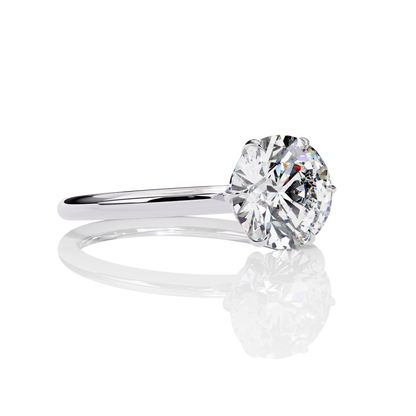 1.57 Carat Round Cut LAB Diamond Solitaire Engagement Ring White Gold
