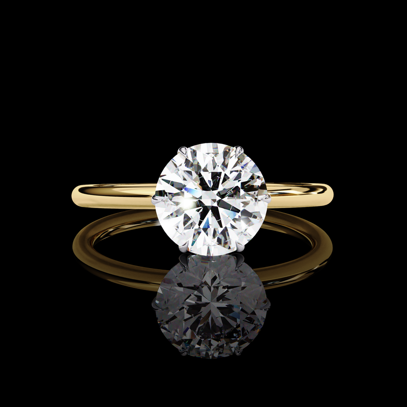 1.57 Carat Round Cut LAB Diamond Solitaire Engagement Ring GOLD