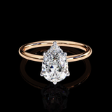 1.81 Carat Pear Cut LAB Diamond Solitaire Engagement Ring ROSE  GOLD