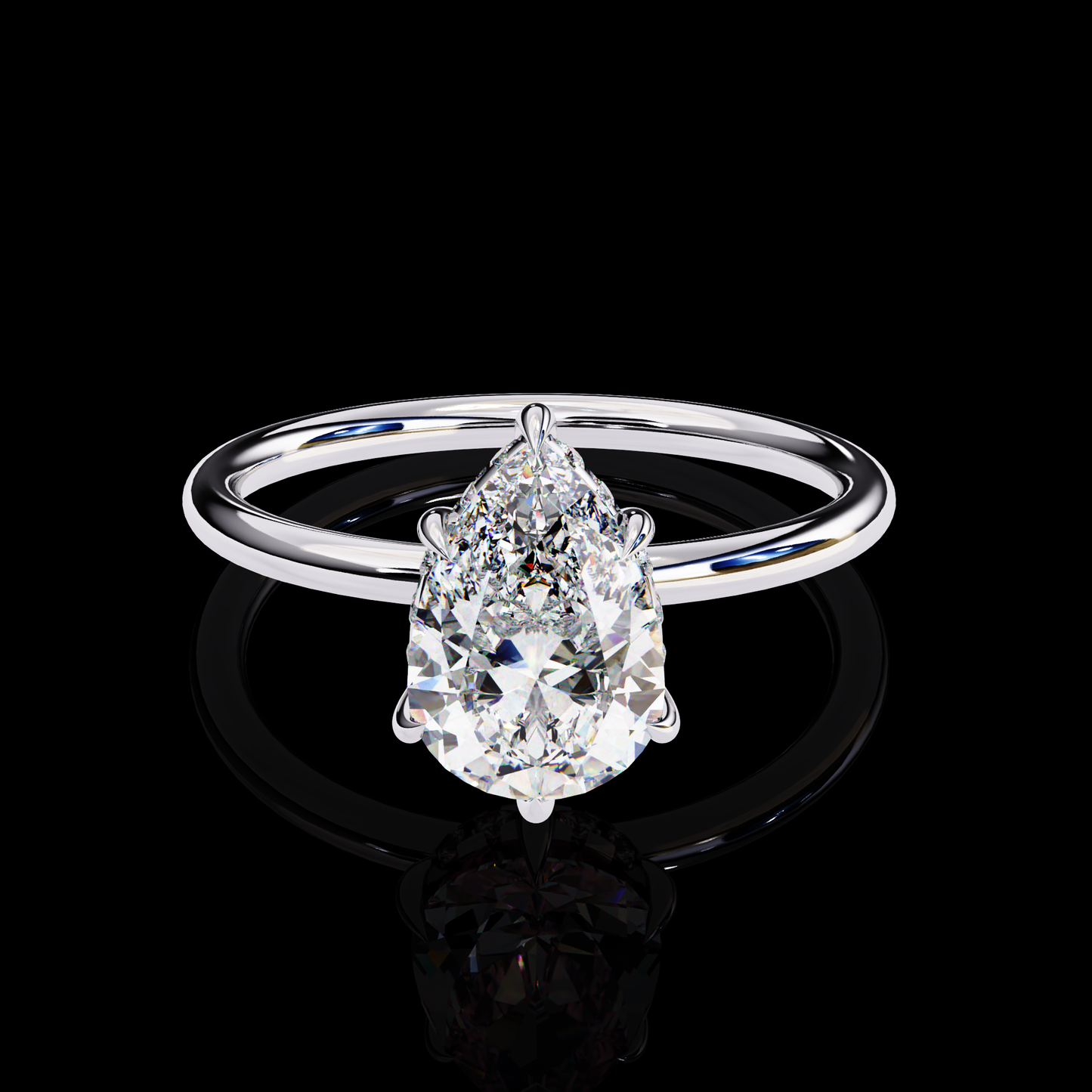 1.81 Carat Pear Cut LAB Diamond Solitaire Engagement Ring White Gold