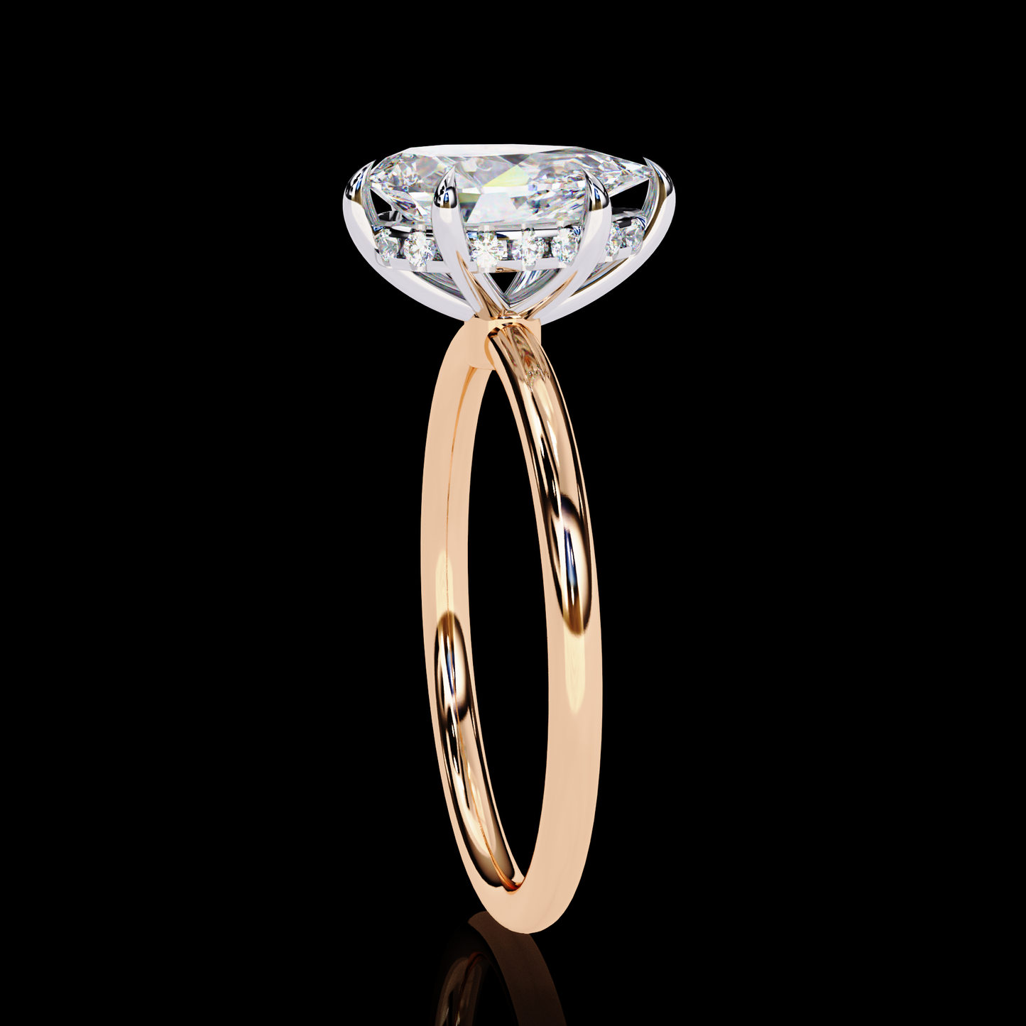 1.81 Carat Pear Cut LAB Diamond Solitaire Engagement Ring ROSE  GOLD