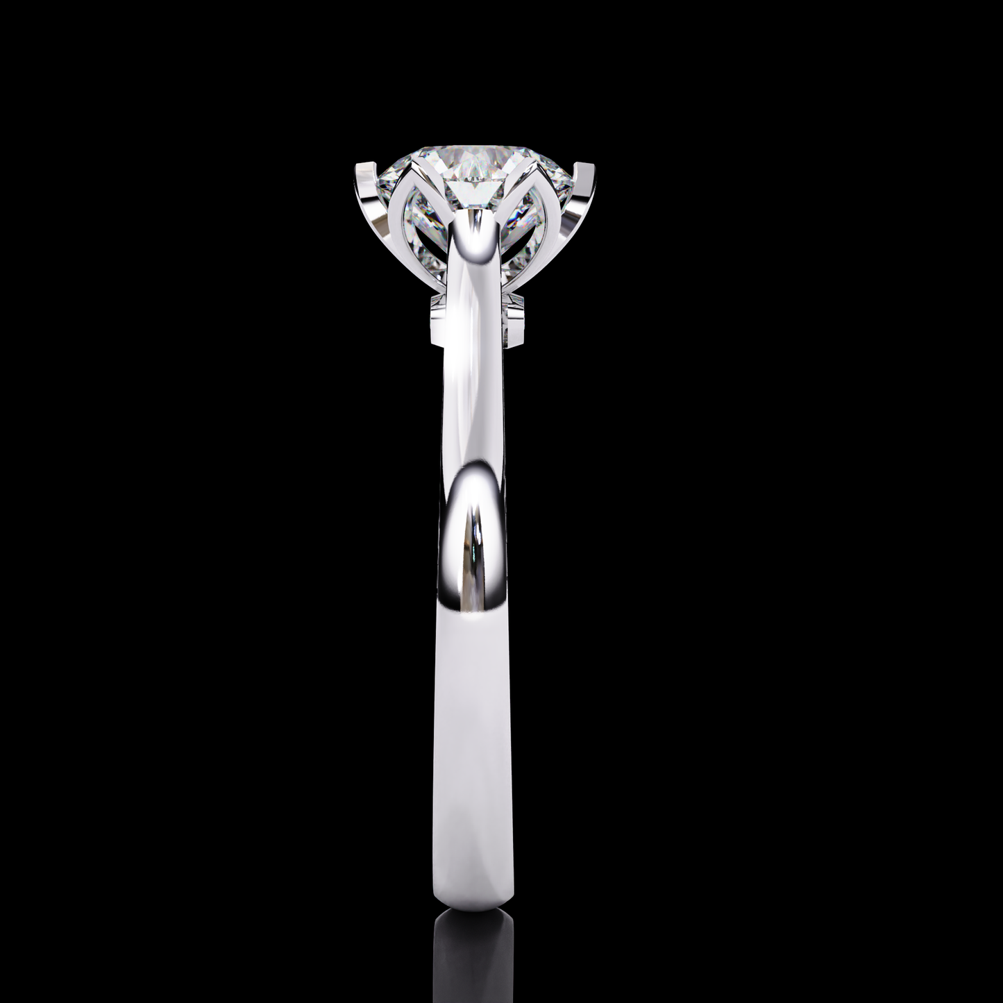 Aveline Round Cut LAB Diamond Solitaire Engagement Ring White Gold