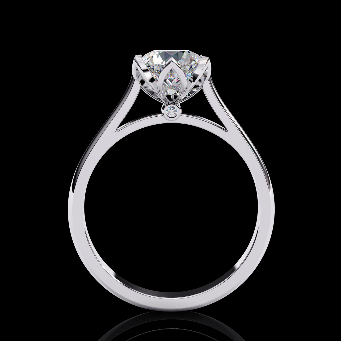 Aveline Round Cut LAB Diamond Solitaire Engagement Ring White Gold