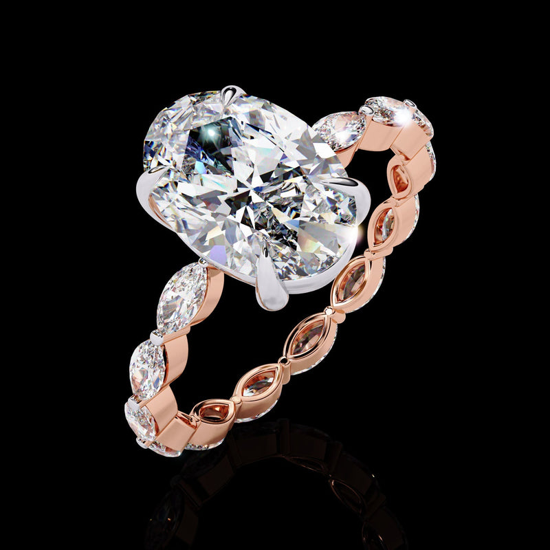 Top of Cartier Inspire Oval Cut Lab Diamond Wedding Ring for Elegant Women 