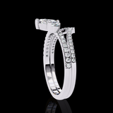 Open Pear Crown Diamond Ring for Women Luxury