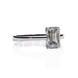 Four Prong Emerald Cut Solitaire Ring White Gold