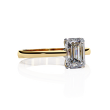 Four Prong Emerald Cut Solitaire Ring Gold