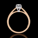 Four Prong Emerald Cut Solitaire Ring Rose Gold