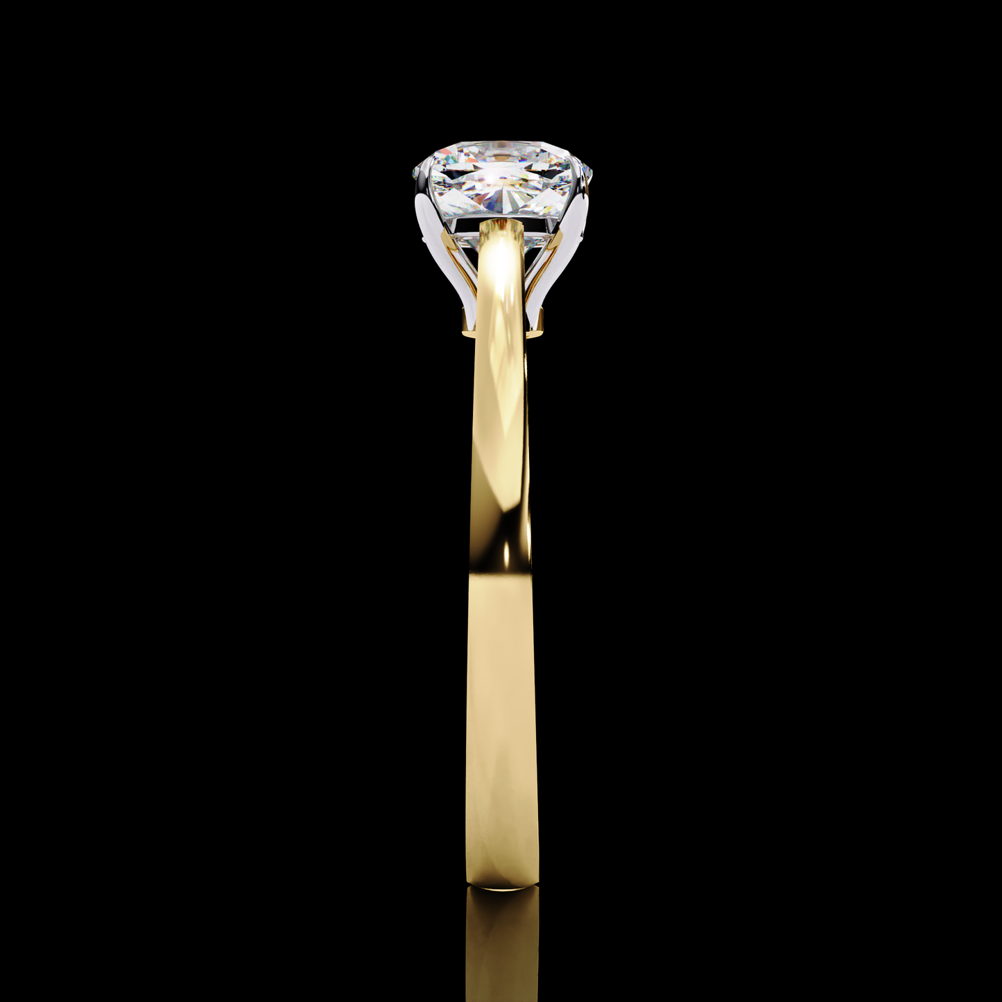 1.43 Carat Cushion Cut LAB Diamond Solitaire Engagement Ring GOLD