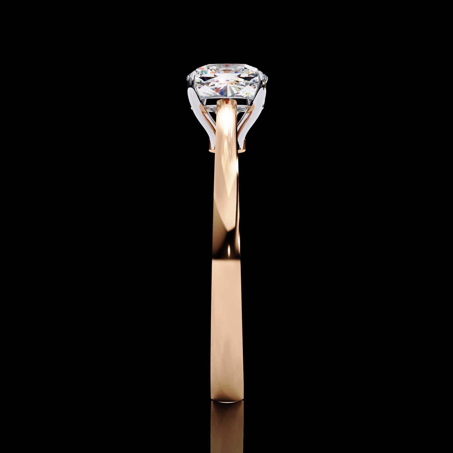 1.43 Carat Cushion Cut LAB Diamond Solitaire Engagement Ring ROSE GOLD