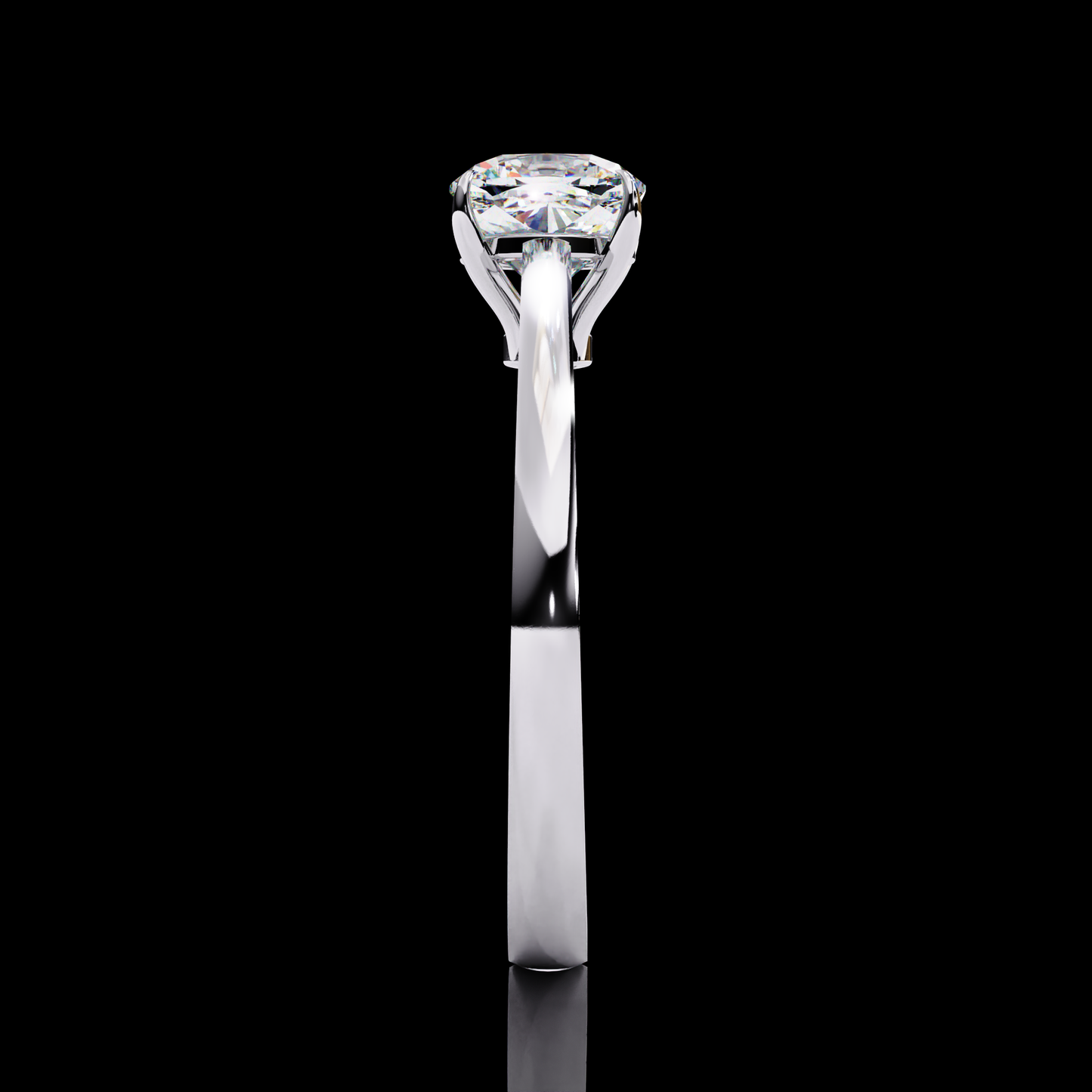 1.43 Carat Cushion Cut LAB Diamond Solitaire Engagement Ring  White Gold