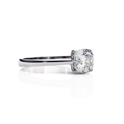 1.43 Carat Cushion Cut LAB Diamond Solitaire Engagement Ring  White Gold