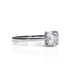 1.43 Carat Cushion Cut LAB Diamond Solitaire Engagement Ring  White Gold