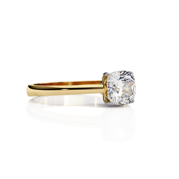1.43 Carat Cushion Cut LAB Diamond Solitaire Engagement Ring GOLD