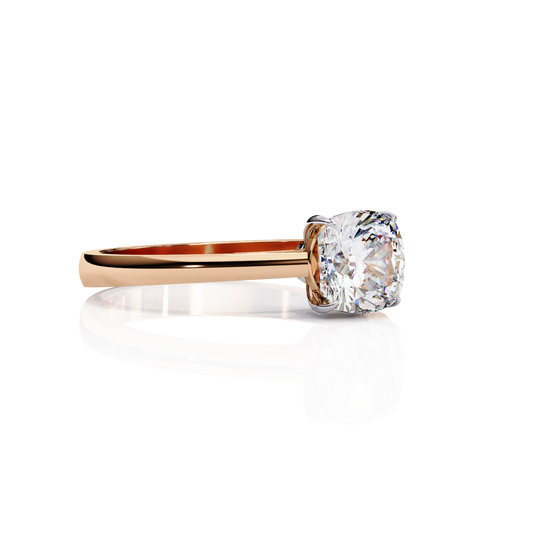 1.43 Carat Cushion Cut LAB Diamond Solitaire Engagement Ring ROSE GOLD