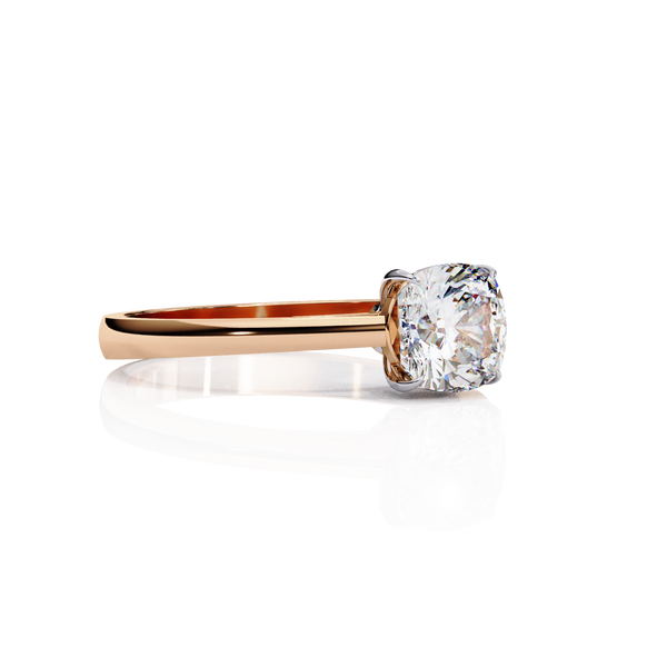 1.43 Carat Cushion Cut LAB Diamond Solitaire Engagement Ring ROSE GOLD