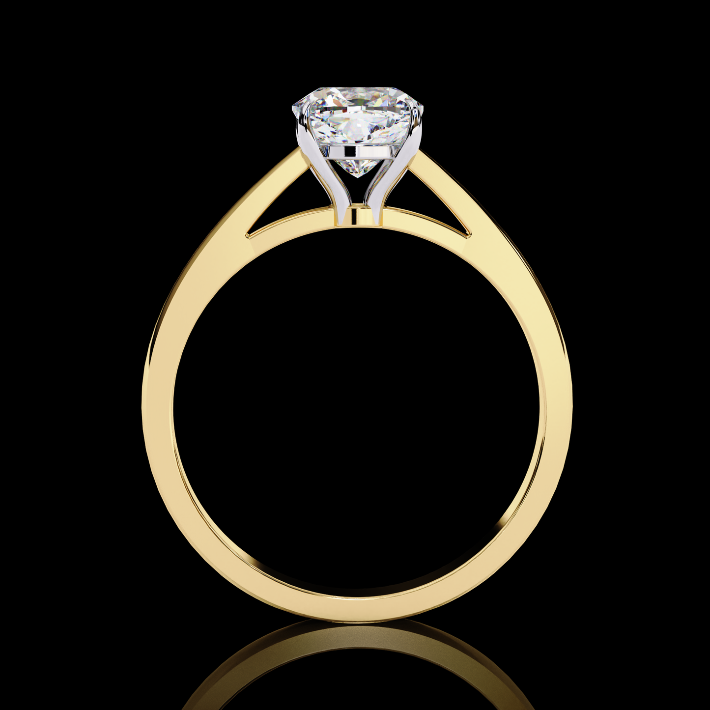 1.43 Carat Cushion Cut LAB Diamond Solitaire Engagement Ring GOLD