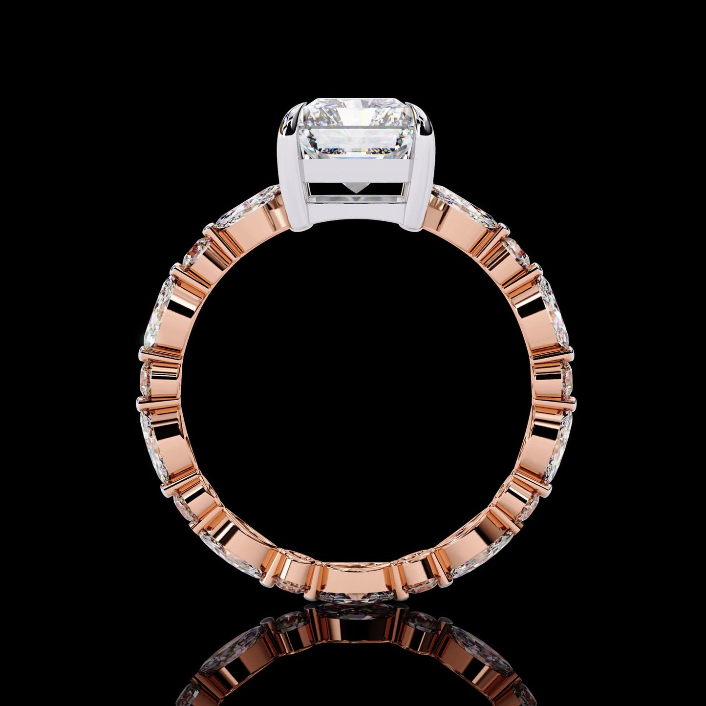 Bright Star Rose Gold Radiant Cut LAB-Grown Diamond Solitaire Engagement Ring