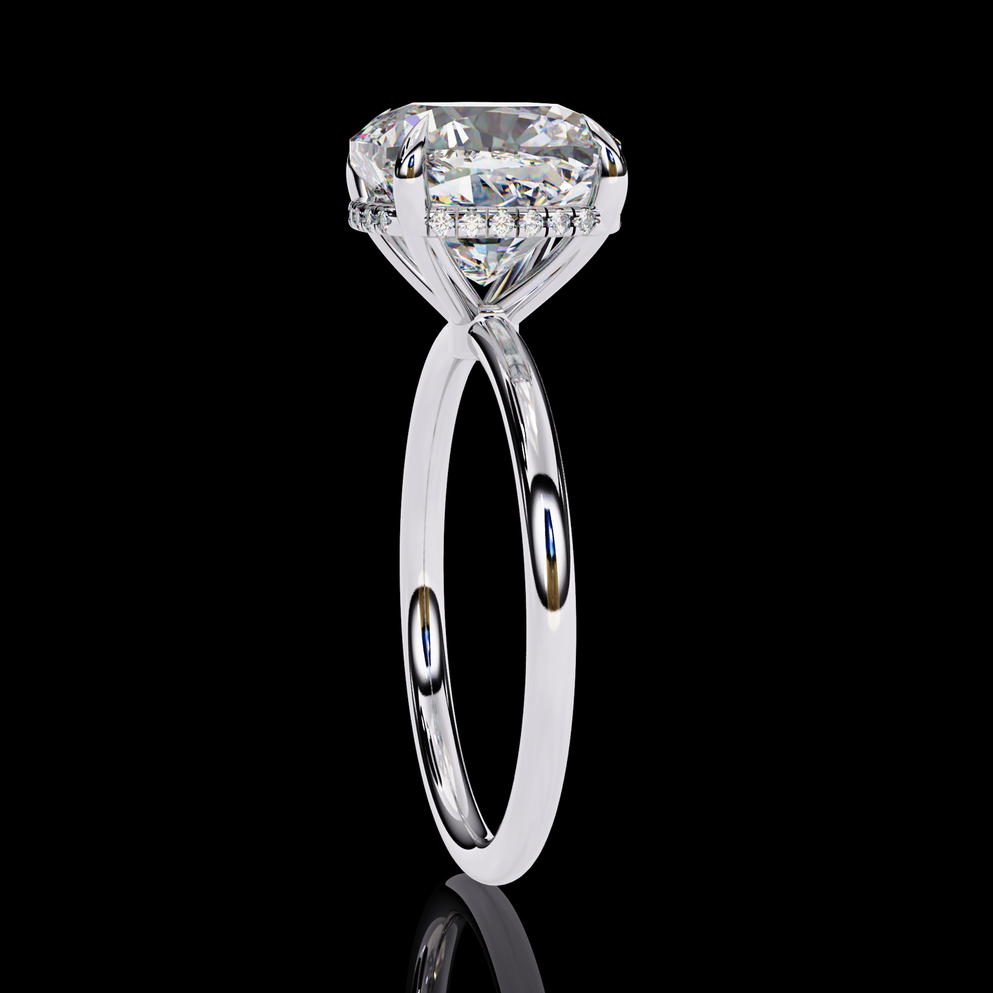 2.76 Carat Cushion Cut LAB Diamond Solitaire Engagement Ring White Gold