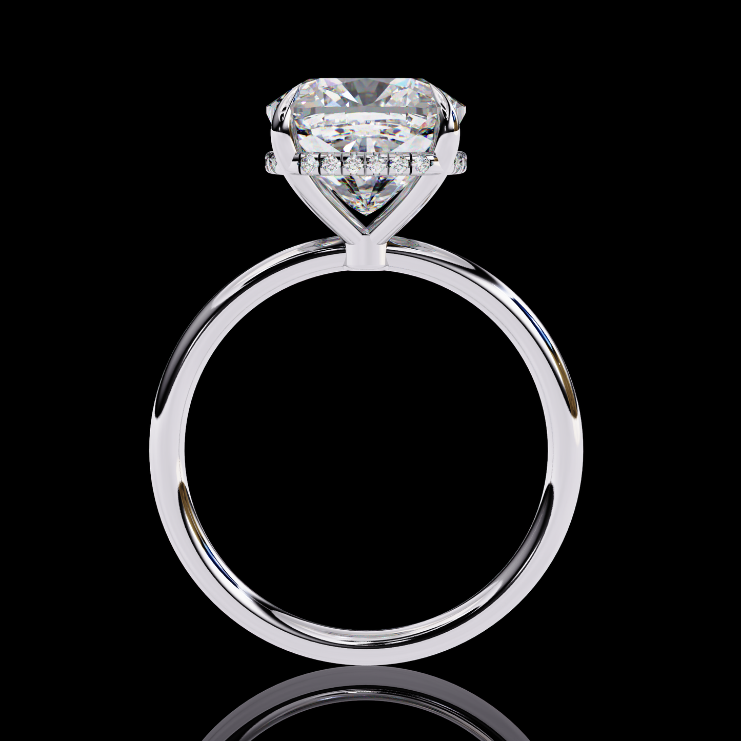 2.76 Carat Cushion Cut LAB Diamond Solitaire Engagement Ring White Gold