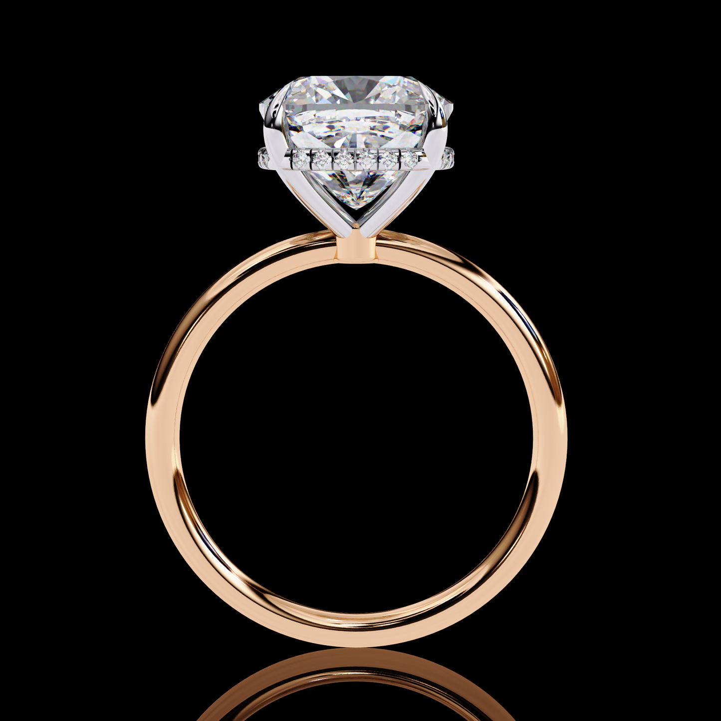 2.76 Carat Cushion Cut LAB Diamond Solitaire Engagement Ring ROSE GOLD