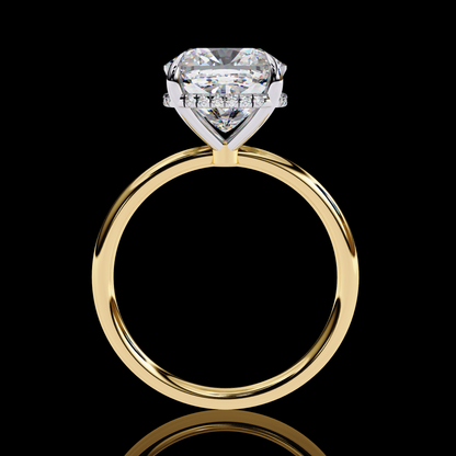 2.76 Carat Cushion Cut LAB Diamond Solitaire Engagement Ring  GOLD
