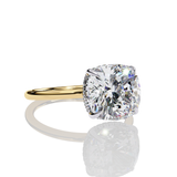 2.76 Carat Cushion Cut LAB Diamond Solitaire Engagement Ring  GOLD