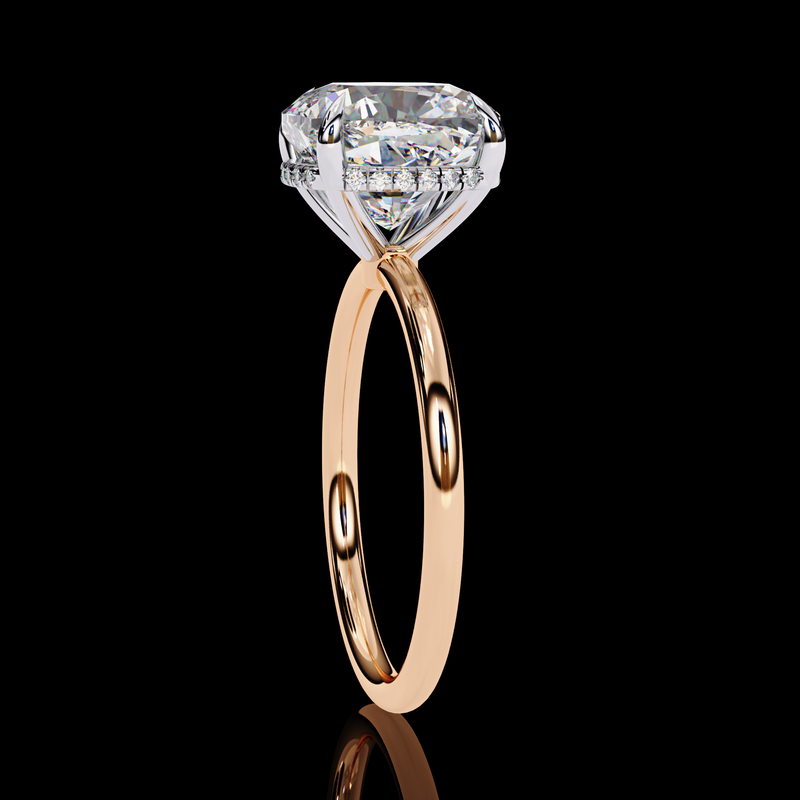 2.76 Carat Cushion Cut LAB Diamond Solitaire Engagement Ring ROSE GOLD