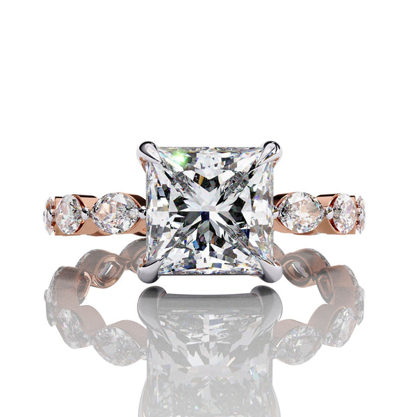 Buy Pave Princess Lab Diamond Solitaire Ring for Women Luxury without Harming our Brilliant Earth.