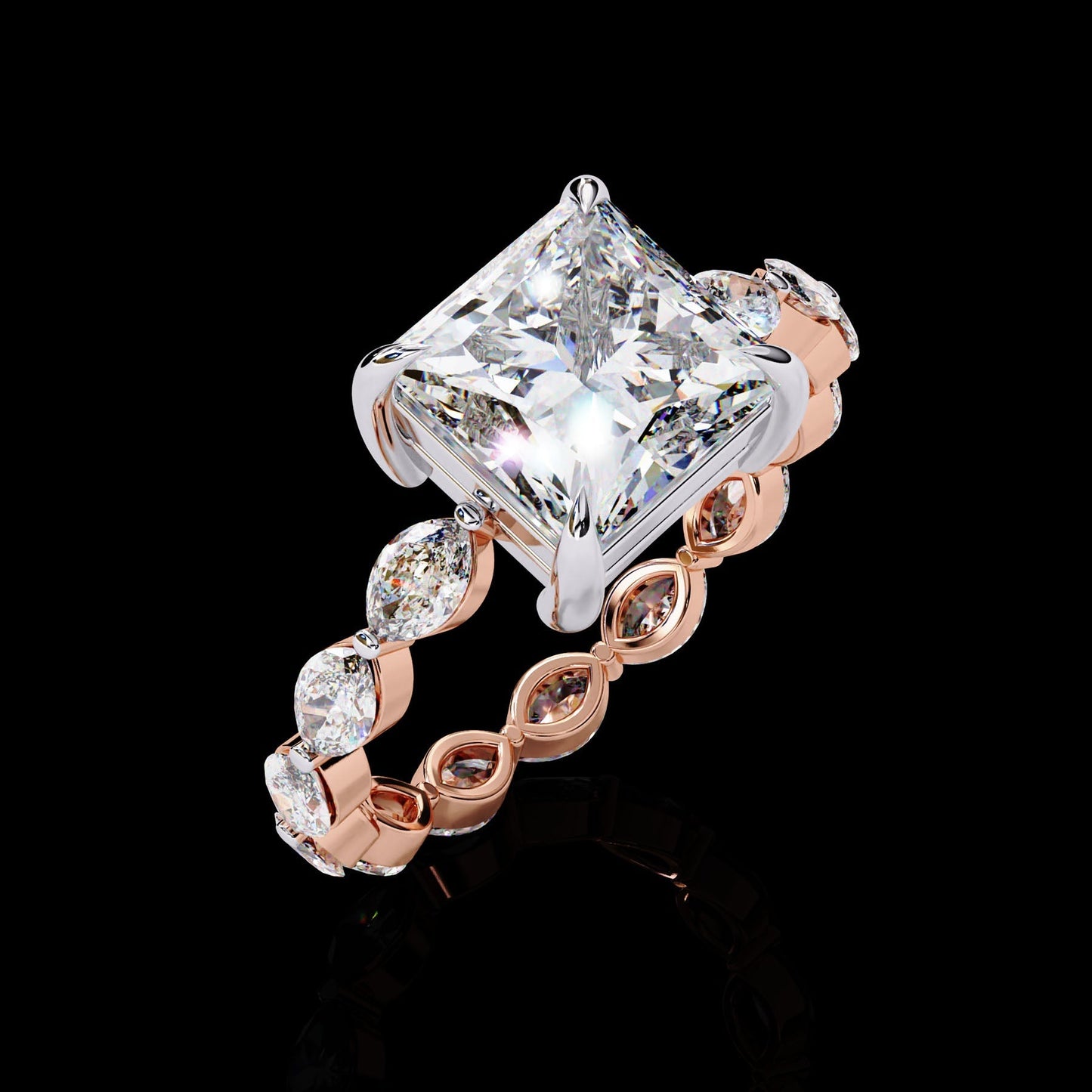 Buy Pave Princess Lab Diamond Solitaire Ring for Women Luxury without Harming our Brilliant Earth.