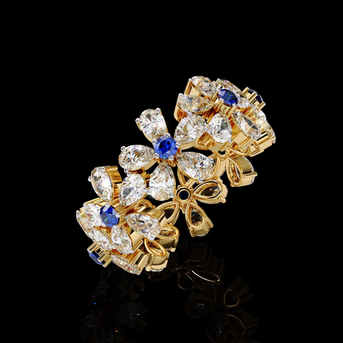 Wreath Engagement Ring Gold