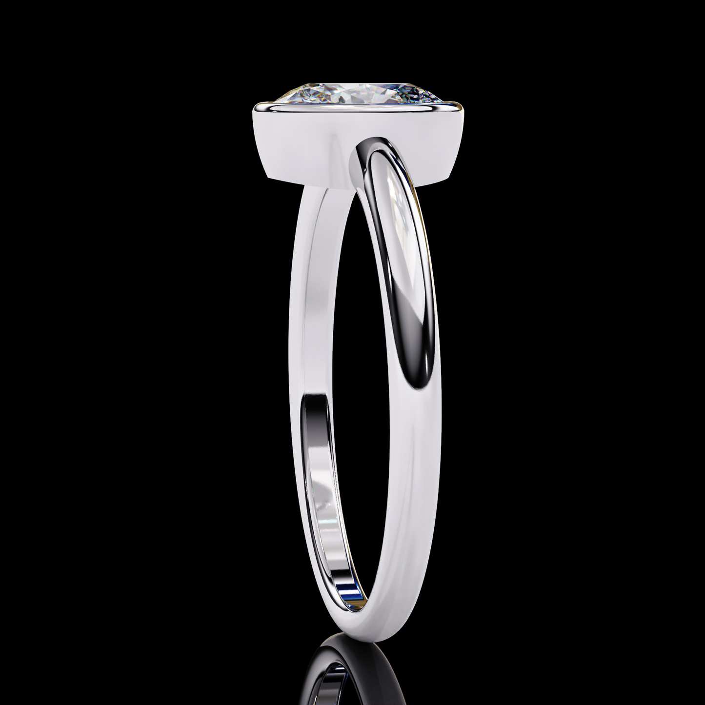 0.66 Carat Oval Cut LAB Diamond Solitaire Engagement Ring White Gold