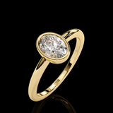 0.66 Carat Oval Cut LAB Diamond Solitaire Engagement Ring GOLD