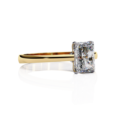 1.21 Carat Radiant Cut LAB Diamond Solitaire Engagement Ring  GOLD
