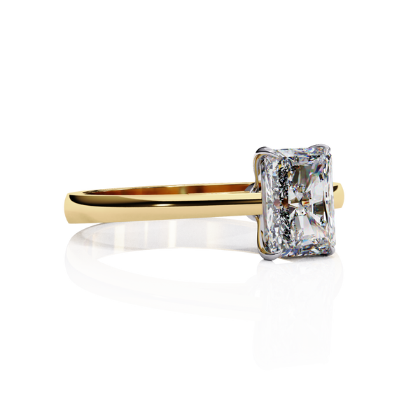 1.21 Carat Radiant Cut LAB Diamond Solitaire Engagement Ring  GOLD