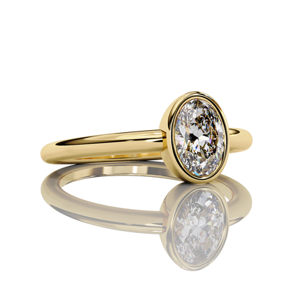 0.66 Carat Oval Cut LAB Diamond Solitaire Engagement Ring GOLD