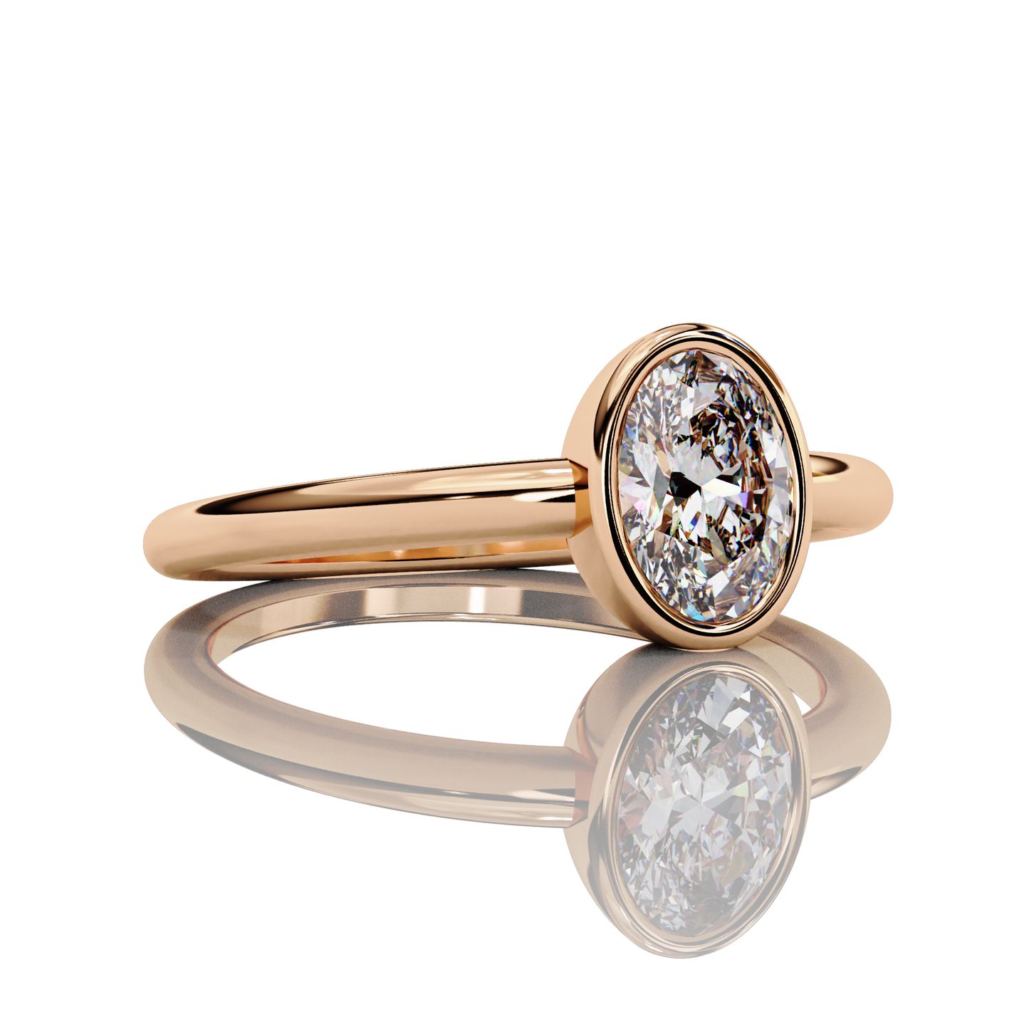 0.66 Carat Oval Cut LAB Diamond Solitaire Engagement Ring  ROSE GOLD