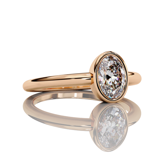 0.66 Carat Oval Cut LAB Diamond Solitaire Engagement Ring  ROSE GOLD