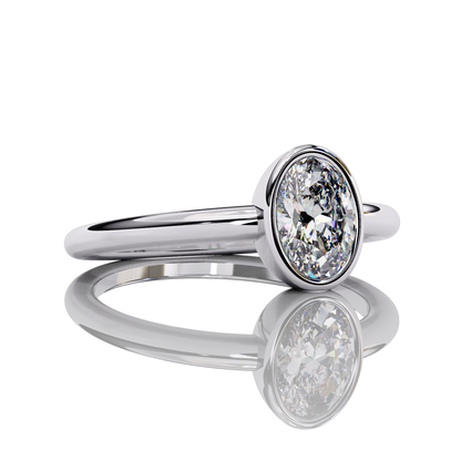 0.66 Carat Oval Cut LAB Diamond Solitaire Engagement Ring White Gold