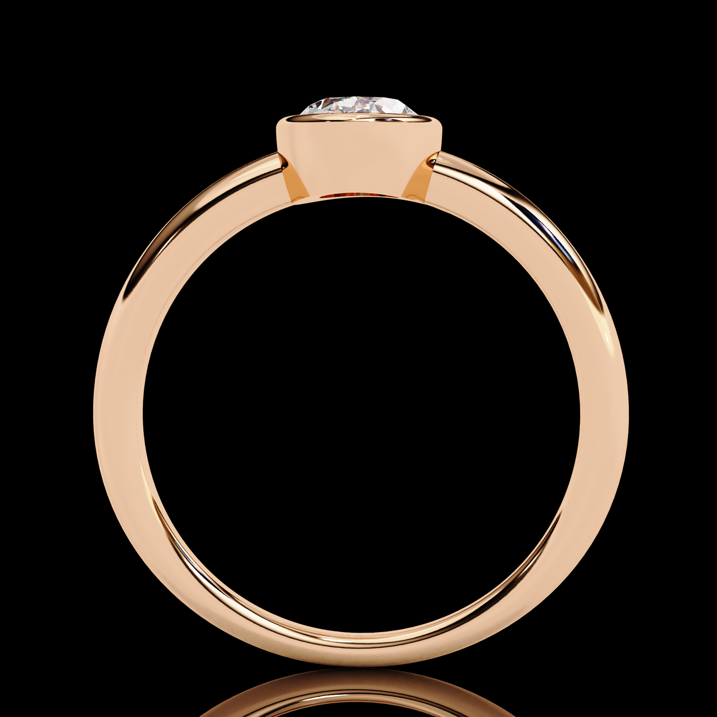 0.66 Carat Oval Cut LAB Diamond Solitaire Engagement Ring  ROSE GOLD